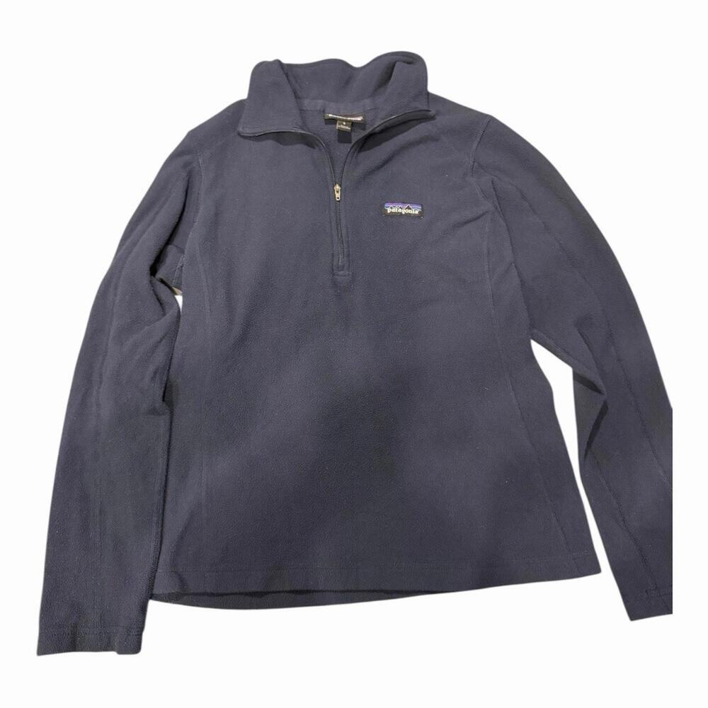 Patagonia Women's Navy-Blue Quarter Zip Sweater Jacket Size Small